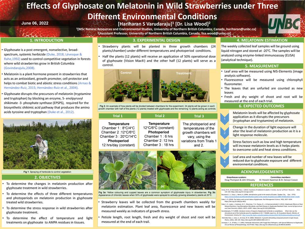 Effects of Glyphosate on Melatonin Levels in Wild Strawberries under Three Different Environmental Conditions.